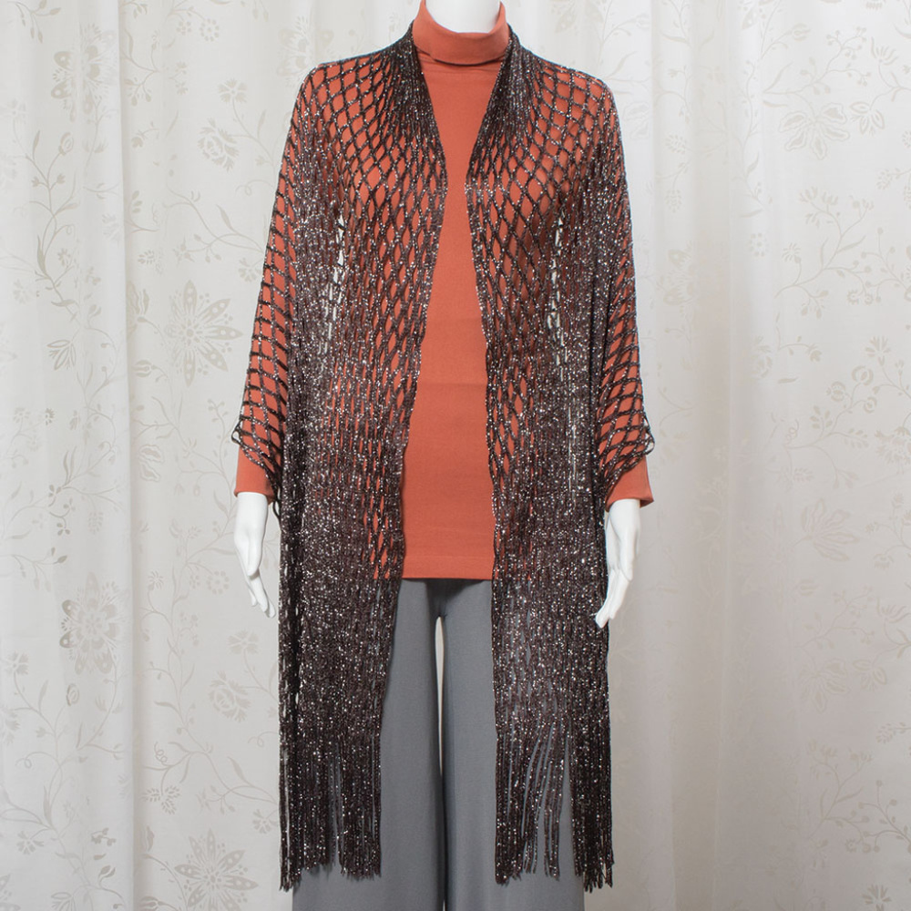 Versatile Chocolate Mesh Lace Wrap or Scarf, NWT
